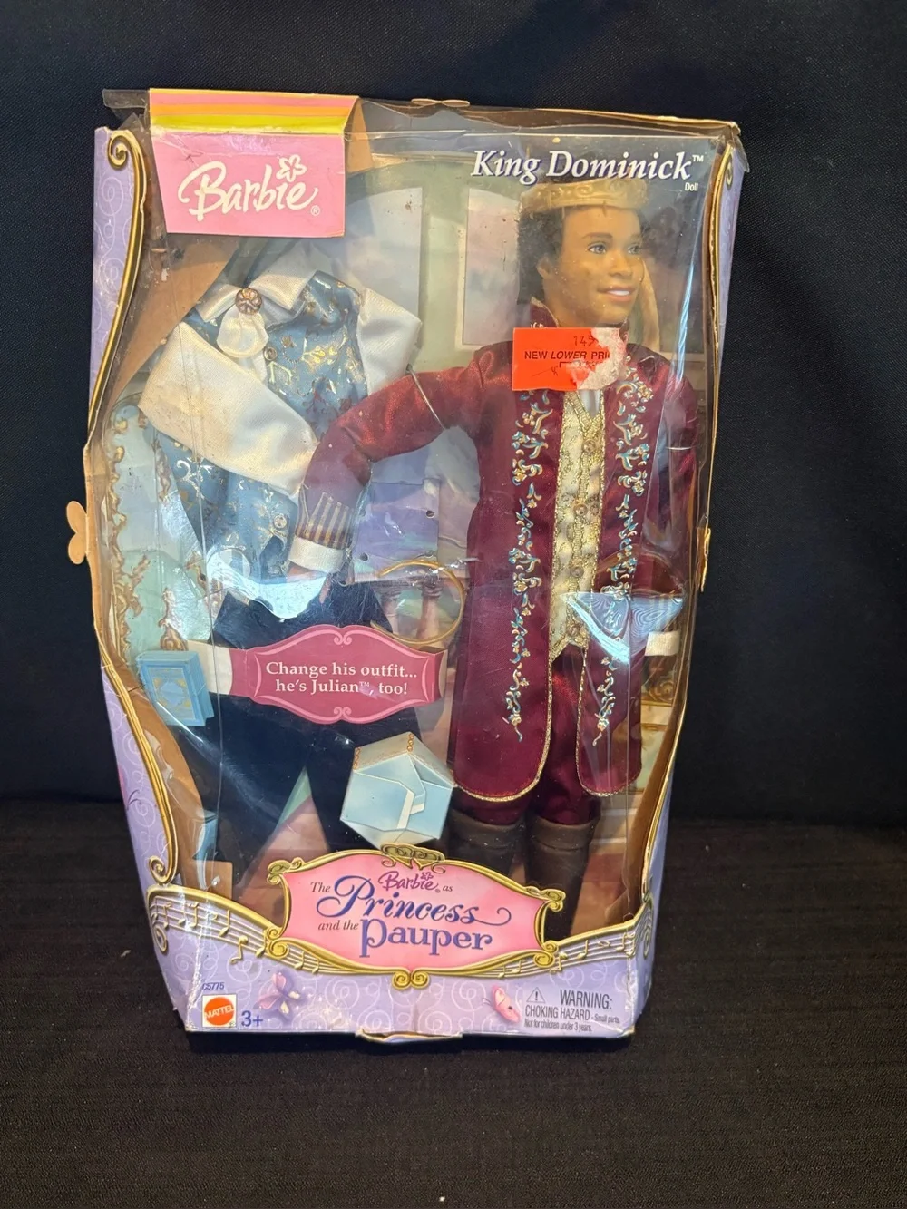 Vintage 2004 Barbie Ken King Dominick as Princess and the Pauper Doll DAMAGED!